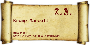 Krump Marcell névjegykártya